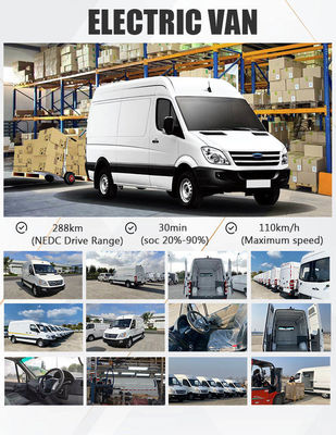 73.6kWh 전기 작은 화물 밴 110 km/H 전기 냉장고 밴 288 킬로미터 최대 범위